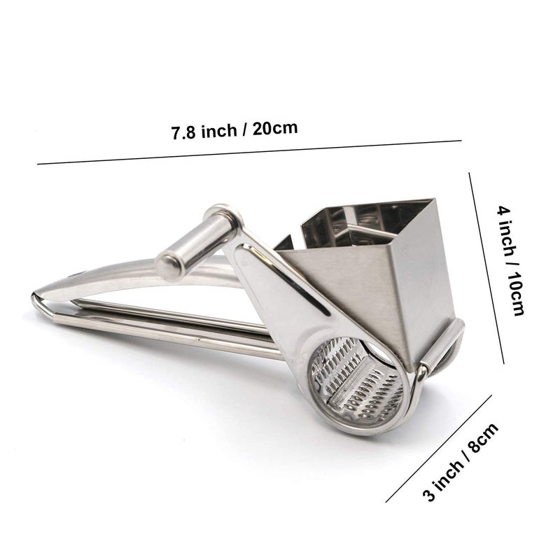 Mayata 1set Cheese Cutter Slicer Shredder with 3 Interchanging Rotary Ultra Sharp Cylinders Stainless Steel Drums & Slicer - Image 4